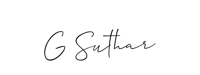 Make a short G Suthar signature style. Manage your documents anywhere anytime using Allison_Script. Create and add eSignatures, submit forms, share and send files easily. G Suthar signature style 2 images and pictures png