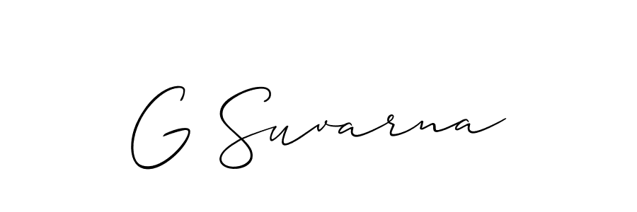 How to make G Suvarna name signature. Use Allison_Script style for creating short signs online. This is the latest handwritten sign. G Suvarna signature style 2 images and pictures png