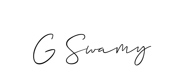 Also You can easily find your signature by using the search form. We will create G Swamy name handwritten signature images for you free of cost using Allison_Script sign style. G Swamy signature style 2 images and pictures png