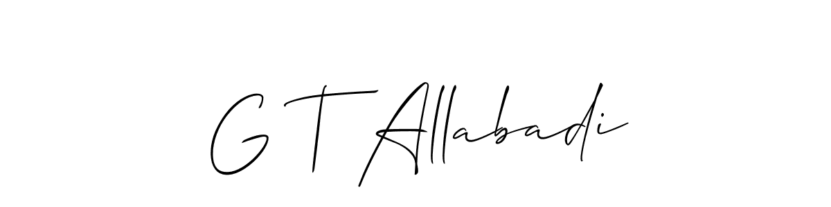 if you are searching for the best signature style for your name G T Allabadi. so please give up your signature search. here we have designed multiple signature styles  using Allison_Script. G T Allabadi signature style 2 images and pictures png