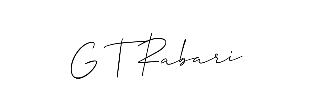 Also You can easily find your signature by using the search form. We will create G T Rabari name handwritten signature images for you free of cost using Allison_Script sign style. G T Rabari signature style 2 images and pictures png