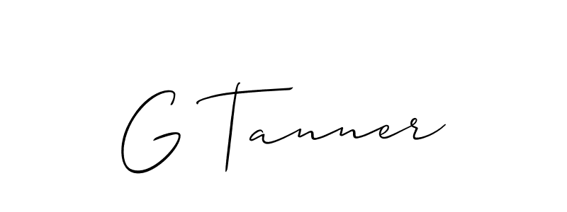 You should practise on your own different ways (Allison_Script) to write your name (G Tanner) in signature. don't let someone else do it for you. G Tanner signature style 2 images and pictures png