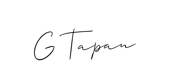 Design your own signature with our free online signature maker. With this signature software, you can create a handwritten (Allison_Script) signature for name G Tapan. G Tapan signature style 2 images and pictures png