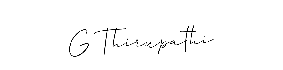 This is the best signature style for the G Thirupathi name. Also you like these signature font (Allison_Script). Mix name signature. G Thirupathi signature style 2 images and pictures png