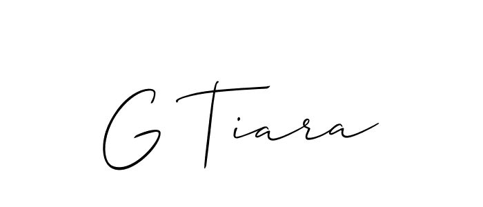 Also we have G Tiara name is the best signature style. Create professional handwritten signature collection using Allison_Script autograph style. G Tiara signature style 2 images and pictures png