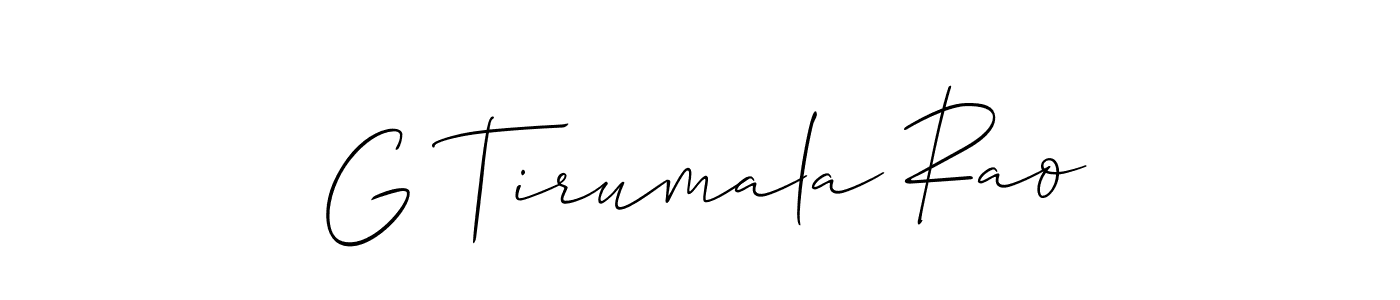 Also we have G Tirumala Rao name is the best signature style. Create professional handwritten signature collection using Allison_Script autograph style. G Tirumala Rao signature style 2 images and pictures png