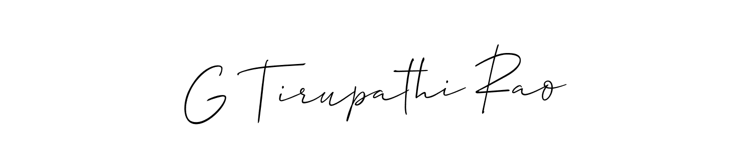 You should practise on your own different ways (Allison_Script) to write your name (G Tirupathi Rao) in signature. don't let someone else do it for you. G Tirupathi Rao signature style 2 images and pictures png