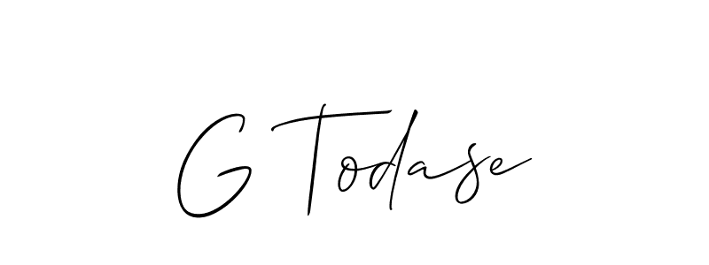 It looks lik you need a new signature style for name G Todase. Design unique handwritten (Allison_Script) signature with our free signature maker in just a few clicks. G Todase signature style 2 images and pictures png