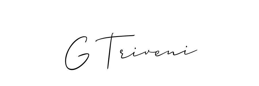 Create a beautiful signature design for name G Triveni. With this signature (Allison_Script) fonts, you can make a handwritten signature for free. G Triveni signature style 2 images and pictures png