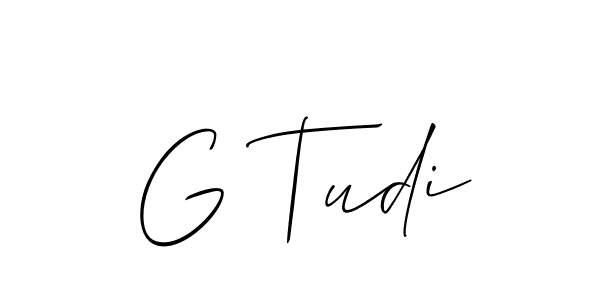 Create a beautiful signature design for name G Tudi. With this signature (Allison_Script) fonts, you can make a handwritten signature for free. G Tudi signature style 2 images and pictures png