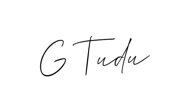 Allison_Script is a professional signature style that is perfect for those who want to add a touch of class to their signature. It is also a great choice for those who want to make their signature more unique. Get G Tudu name to fancy signature for free. G Tudu signature style 2 images and pictures png