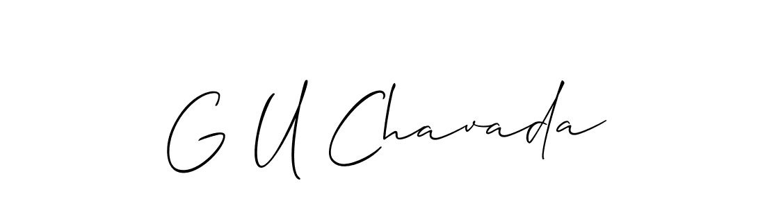How to Draw G U Chavada signature style? Allison_Script is a latest design signature styles for name G U Chavada. G U Chavada signature style 2 images and pictures png