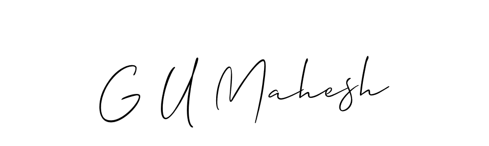 How to Draw G U Mahesh signature style? Allison_Script is a latest design signature styles for name G U Mahesh. G U Mahesh signature style 2 images and pictures png