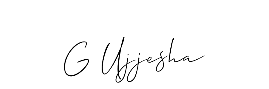 How to make G Ujjesha signature? Allison_Script is a professional autograph style. Create handwritten signature for G Ujjesha name. G Ujjesha signature style 2 images and pictures png