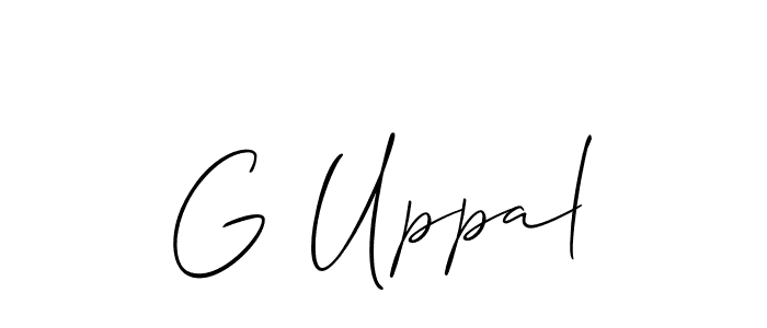 Design your own signature with our free online signature maker. With this signature software, you can create a handwritten (Allison_Script) signature for name G Uppal. G Uppal signature style 2 images and pictures png