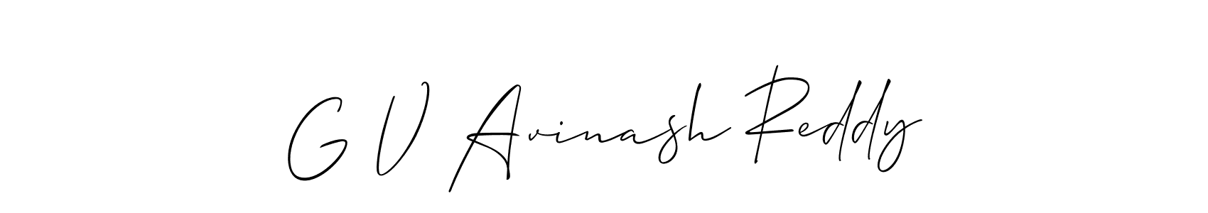 You should practise on your own different ways (Allison_Script) to write your name (G V Avinash Reddy) in signature. don't let someone else do it for you. G V Avinash Reddy signature style 2 images and pictures png