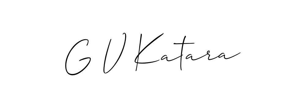 Use a signature maker to create a handwritten signature online. With this signature software, you can design (Allison_Script) your own signature for name G V Katara. G V Katara signature style 2 images and pictures png