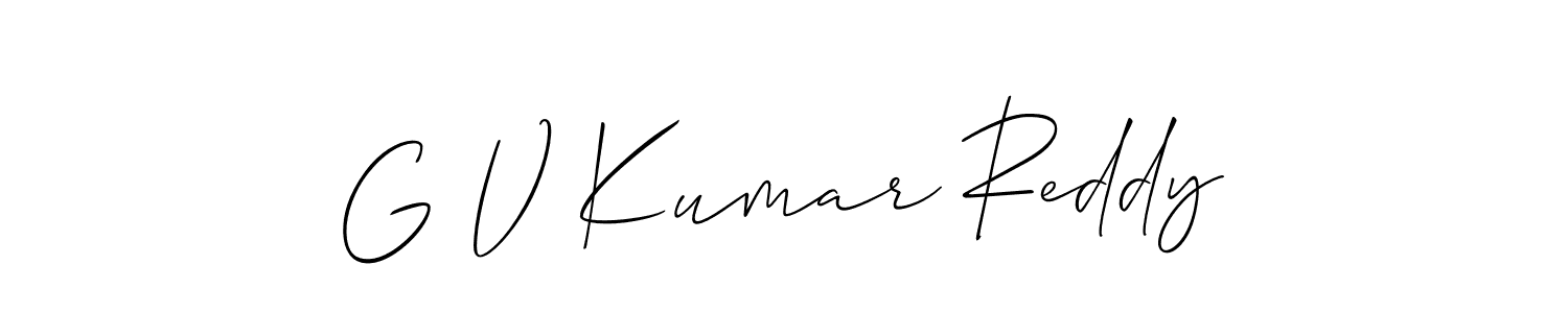 Allison_Script is a professional signature style that is perfect for those who want to add a touch of class to their signature. It is also a great choice for those who want to make their signature more unique. Get G V Kumar Reddy name to fancy signature for free. G V Kumar Reddy signature style 2 images and pictures png