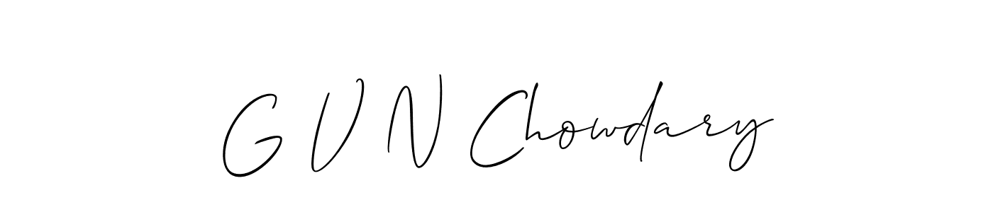 Make a beautiful signature design for name G V N Chowdary. With this signature (Allison_Script) style, you can create a handwritten signature for free. G V N Chowdary signature style 2 images and pictures png