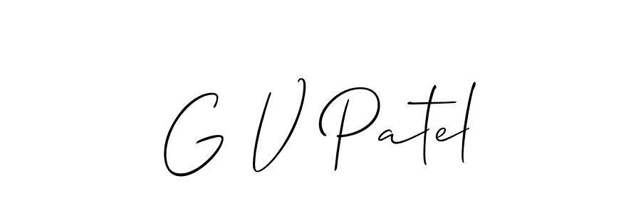 G V Patel stylish signature style. Best Handwritten Sign (Allison_Script) for my name. Handwritten Signature Collection Ideas for my name G V Patel. G V Patel signature style 2 images and pictures png