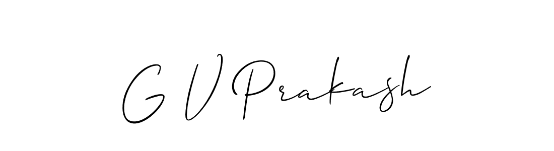 Create a beautiful signature design for name G V Prakash. With this signature (Allison_Script) fonts, you can make a handwritten signature for free. G V Prakash signature style 2 images and pictures png