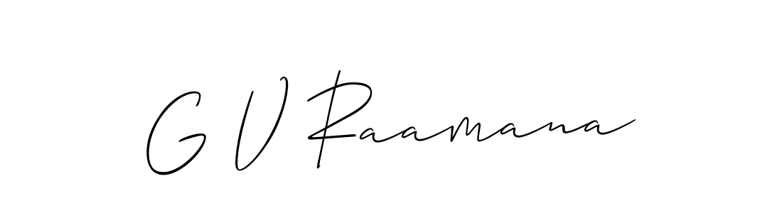 How to Draw G V Raamana signature style? Allison_Script is a latest design signature styles for name G V Raamana. G V Raamana signature style 2 images and pictures png