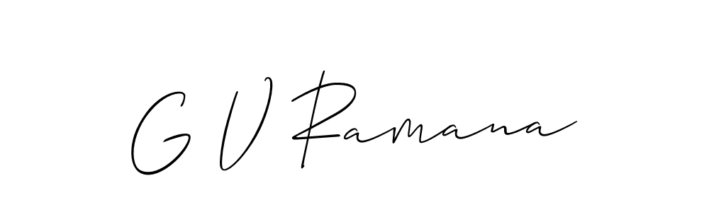 Make a beautiful signature design for name G V Ramana. With this signature (Allison_Script) style, you can create a handwritten signature for free. G V Ramana signature style 2 images and pictures png