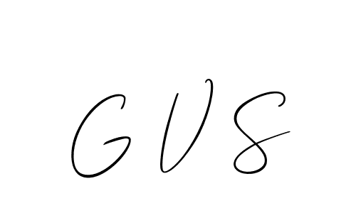 Design your own signature with our free online signature maker. With this signature software, you can create a handwritten (Allison_Script) signature for name G V S. G V S signature style 2 images and pictures png