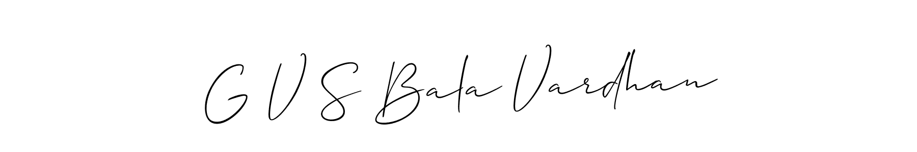 How to make G V S Bala Vardhan signature? Allison_Script is a professional autograph style. Create handwritten signature for G V S Bala Vardhan name. G V S Bala Vardhan signature style 2 images and pictures png