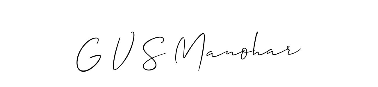 How to make G V S Manohar signature? Allison_Script is a professional autograph style. Create handwritten signature for G V S Manohar name. G V S Manohar signature style 2 images and pictures png