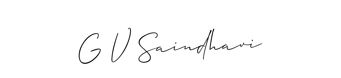 It looks lik you need a new signature style for name G V Saindhavi. Design unique handwritten (Allison_Script) signature with our free signature maker in just a few clicks. G V Saindhavi signature style 2 images and pictures png