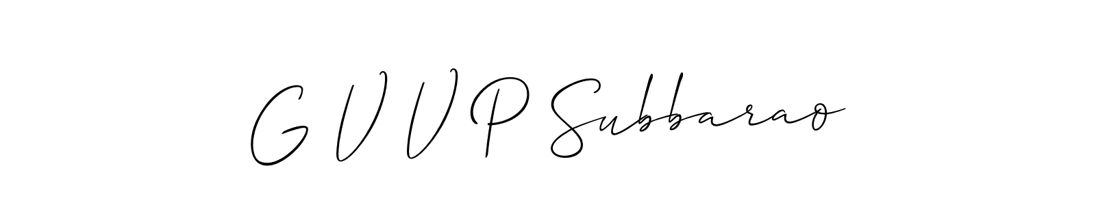 if you are searching for the best signature style for your name G V V P Subbarao. so please give up your signature search. here we have designed multiple signature styles  using Allison_Script. G V V P Subbarao signature style 2 images and pictures png