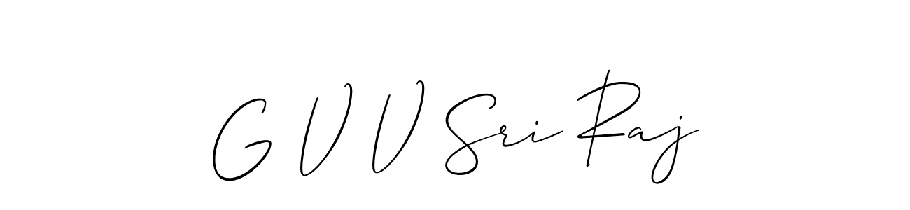 It looks lik you need a new signature style for name G V V Sri Raj. Design unique handwritten (Allison_Script) signature with our free signature maker in just a few clicks. G V V Sri Raj signature style 2 images and pictures png