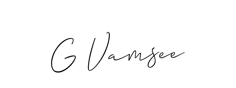 Similarly Allison_Script is the best handwritten signature design. Signature creator online .You can use it as an online autograph creator for name G Vamsee. G Vamsee signature style 2 images and pictures png