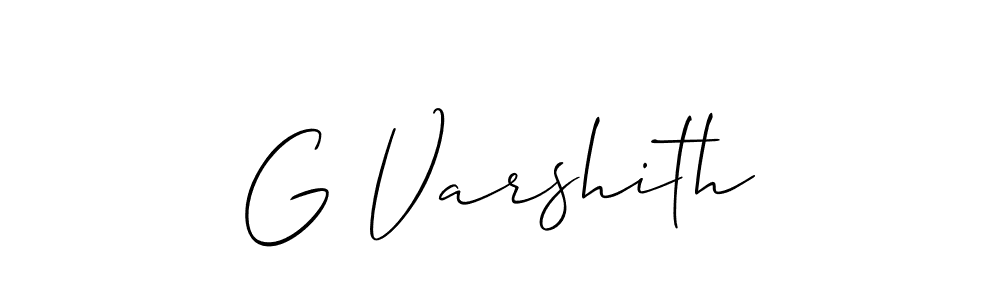 Also we have G Varshith name is the best signature style. Create professional handwritten signature collection using Allison_Script autograph style. G Varshith signature style 2 images and pictures png