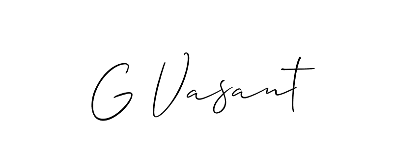 How to make G Vasant signature? Allison_Script is a professional autograph style. Create handwritten signature for G Vasant name. G Vasant signature style 2 images and pictures png