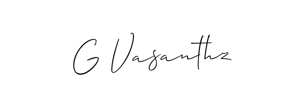 How to make G Vasanthz signature? Allison_Script is a professional autograph style. Create handwritten signature for G Vasanthz name. G Vasanthz signature style 2 images and pictures png