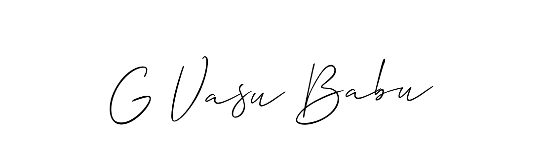 Make a short G Vasu Babu signature style. Manage your documents anywhere anytime using Allison_Script. Create and add eSignatures, submit forms, share and send files easily. G Vasu Babu signature style 2 images and pictures png