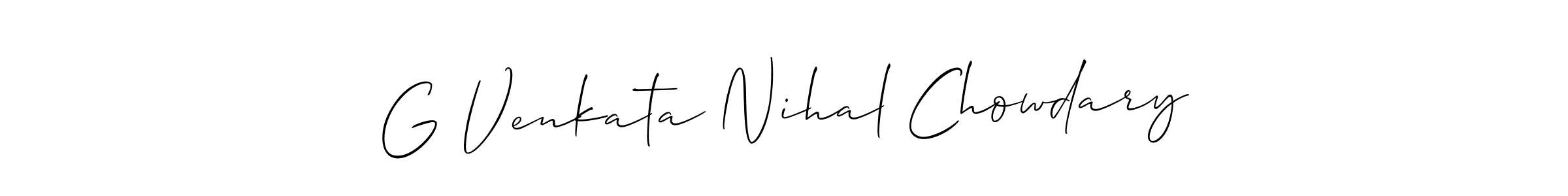 How to Draw G Venkata Nihal Chowdary signature style? Allison_Script is a latest design signature styles for name G Venkata Nihal Chowdary. G Venkata Nihal Chowdary signature style 2 images and pictures png