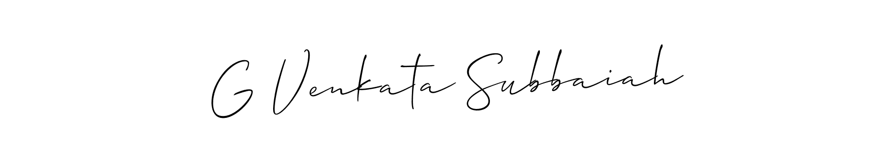 This is the best signature style for the G Venkata Subbaiah name. Also you like these signature font (Allison_Script). Mix name signature. G Venkata Subbaiah signature style 2 images and pictures png
