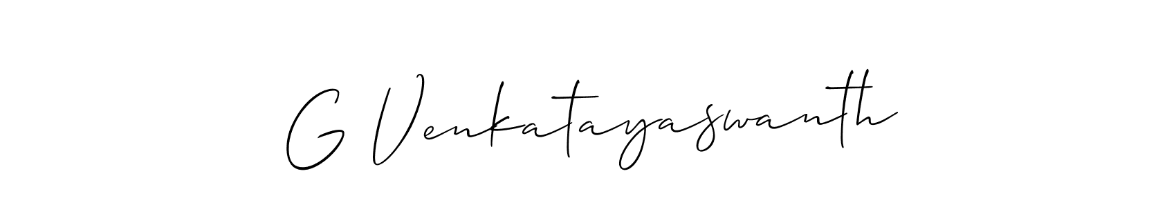 Also we have G Venkatayaswanth name is the best signature style. Create professional handwritten signature collection using Allison_Script autograph style. G Venkatayaswanth signature style 2 images and pictures png