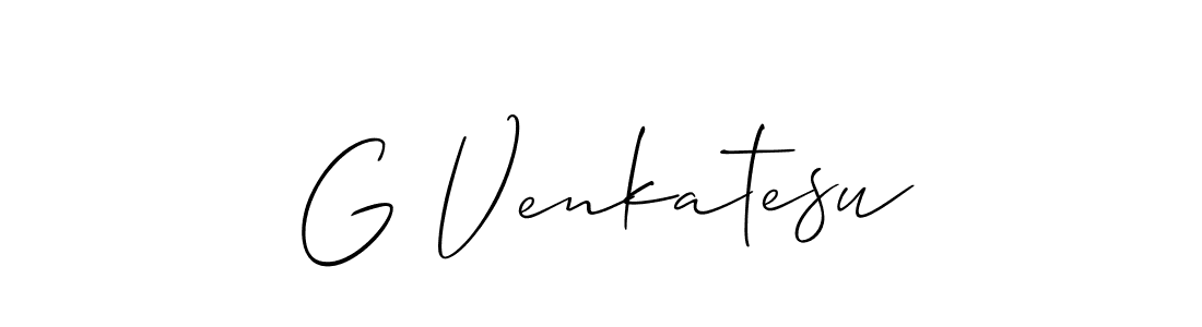 Make a beautiful signature design for name G Venkatesu. With this signature (Allison_Script) style, you can create a handwritten signature for free. G Venkatesu signature style 2 images and pictures png
