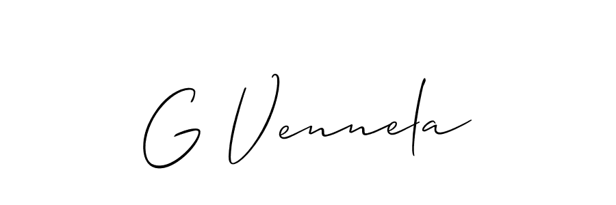 Also You can easily find your signature by using the search form. We will create G Vennela name handwritten signature images for you free of cost using Allison_Script sign style. G Vennela signature style 2 images and pictures png