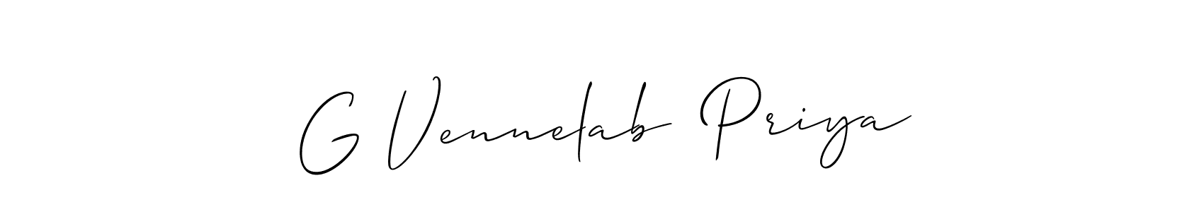 How to make G Vennelab  Priya signature? Allison_Script is a professional autograph style. Create handwritten signature for G Vennelab  Priya name. G Vennelab  Priya signature style 2 images and pictures png