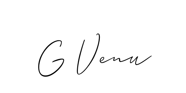 G Venu stylish signature style. Best Handwritten Sign (Allison_Script) for my name. Handwritten Signature Collection Ideas for my name G Venu. G Venu signature style 2 images and pictures png