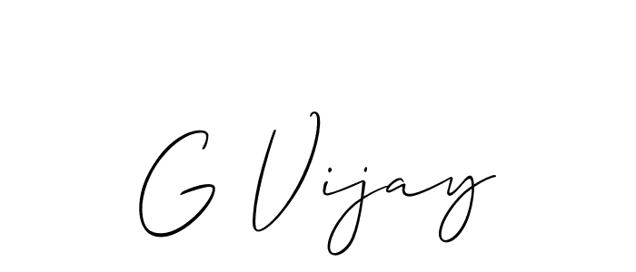 Allison_Script is a professional signature style that is perfect for those who want to add a touch of class to their signature. It is also a great choice for those who want to make their signature more unique. Get G Vijay name to fancy signature for free. G Vijay signature style 2 images and pictures png