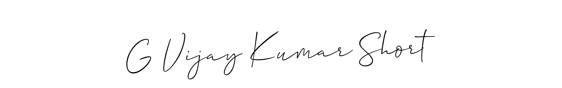 Make a beautiful signature design for name G Vijay Kumar Short. With this signature (Allison_Script) style, you can create a handwritten signature for free. G Vijay Kumar Short signature style 2 images and pictures png