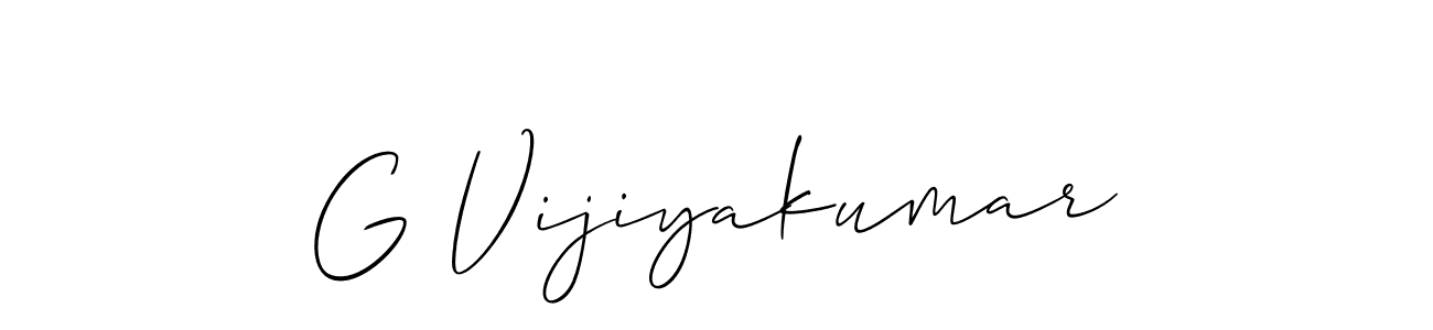 Use a signature maker to create a handwritten signature online. With this signature software, you can design (Allison_Script) your own signature for name G Vijiyakumar. G Vijiyakumar signature style 2 images and pictures png