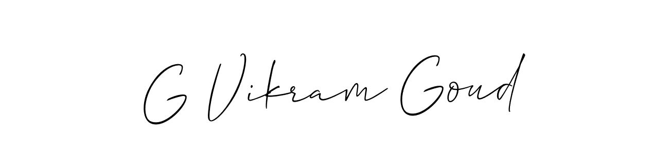 Design your own signature with our free online signature maker. With this signature software, you can create a handwritten (Allison_Script) signature for name G Vikram Goud. G Vikram Goud signature style 2 images and pictures png