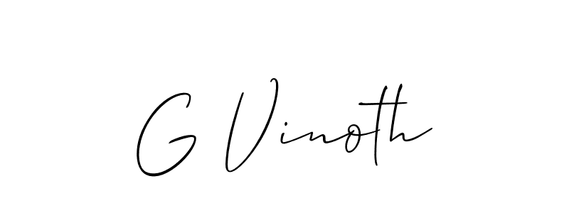 Allison_Script is a professional signature style that is perfect for those who want to add a touch of class to their signature. It is also a great choice for those who want to make their signature more unique. Get G Vinoth name to fancy signature for free. G Vinoth signature style 2 images and pictures png